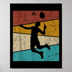 Grappige Badminton Shuttle Vintage Retro Voor Mann Poster