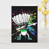 Grappige Badminton Speler Kinderen Jongens Mannen  Kaart (Gele Bloem)