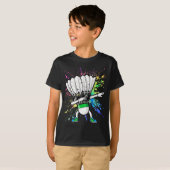 Grappige Badminton Speler Kinderen Jongens Mannen T-shirt (Voorkant volledig)