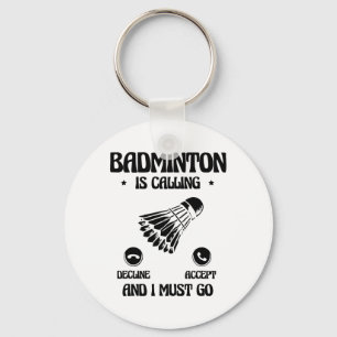 Grappige Badminton Speler Liefde Shuttle Design 21 Sleutelhanger
