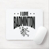 Grappige Badminton Speler Liefde Shuttle Design  Muismat (Met muis)