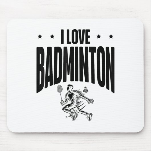 Grappige Badminton Speler Liefde Shuttle Design  Muismat (Voorkant)