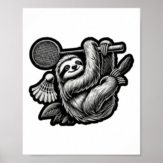 Grappige Badminton Speler Love Shuttle Design 16 Poster (Voorkant)