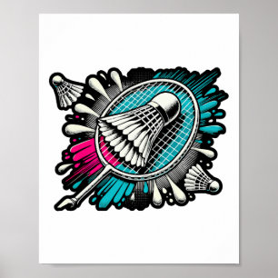 Grappige Badminton Speler Love Shuttle Design 17 Poster