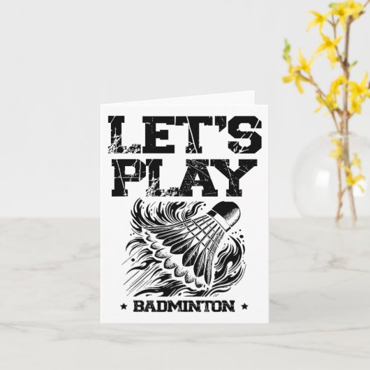 Grappige Badminton Speler Love Shuttle Design 23 Kaart (Gele Bloem)