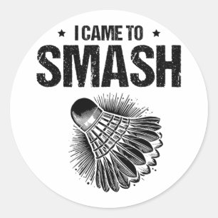 Grappige Badminton Speler Love Shuttle Design 24 Ronde Sticker