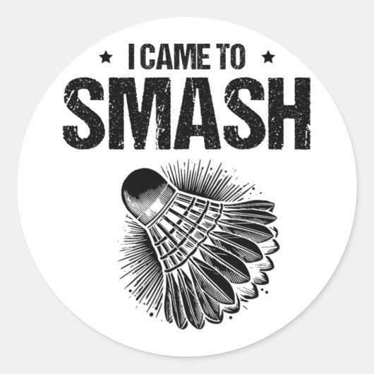 Grappige Badminton Speler Love Shuttle Design 24 Ronde Sticker (Voorkant)