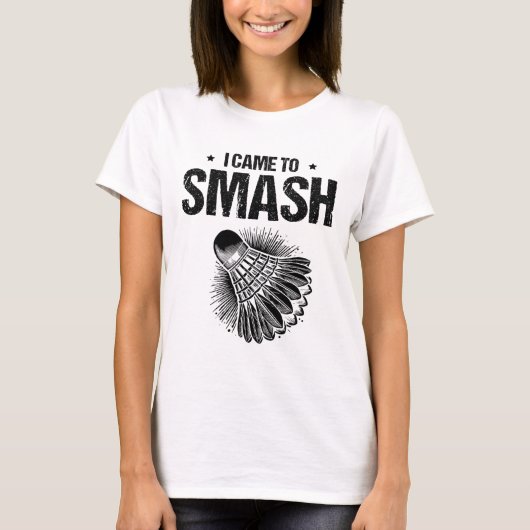 Grappige Badminton Speler Love Shuttle Design 24 T-shirt (Voorkant)