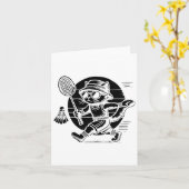 Grappige Badminton Speler Love Shuttle Design 25 Kaart (Gele Bloem)