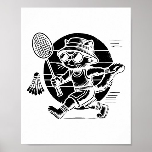 Grappige Badminton Speler Love Shuttle Design 25 Poster (Voorkant)