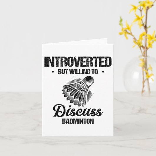 Grappige Badminton Speler Love Shuttle Design 27 Kaart (Gele Bloem)