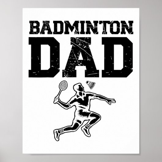 Grappige Badminton Speler Love Shuttle Design 2 Poster (Voorkant)