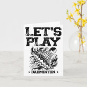 Grappige Badminton Speler Love Shuttle Design 4 Kaart (Gele Bloem)