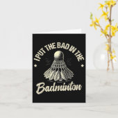 Grappige Badminton Speler Love Shuttle Design _7 Kaart (Gele Bloem)