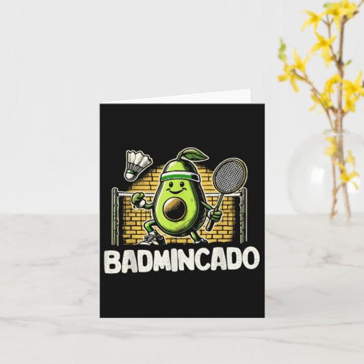 Grappige Badminton Speler Love Shuttle Design _7 Kaart (Gele Bloem)