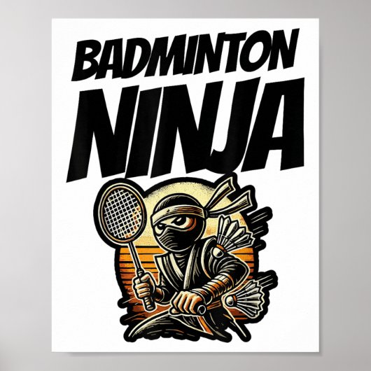 Grappige Badminton Speler Love Shuttle Design 7 Poster (Voorkant)