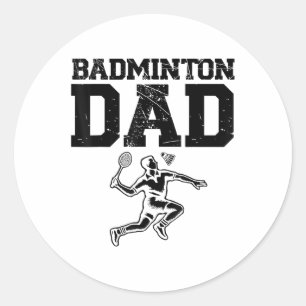 Grappige Badminton Speler Love Shuttle Design 9 Ronde Sticker
