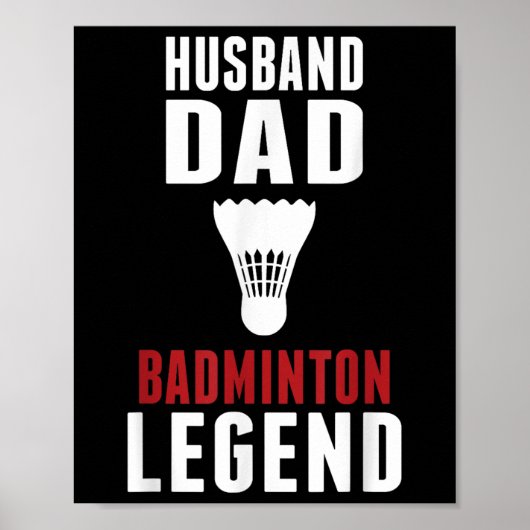 Grappige Badminton Sport Echtgenoot Vader Badminto Poster (Voorkant)