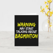 Grappige Badminton Spreuk Badminton Speler Spreuk Kaart (Gele Bloem)