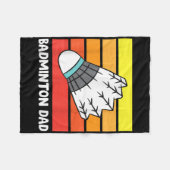 Grappige badminton vader fleece deken (Voorkant (Horizontaal))