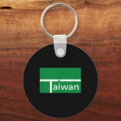 Grappige Badminton Wedstrijd Nieuwe Taiwan Vlag Al Sleutelhanger (Voorkant)