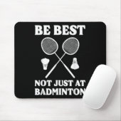 Grappige Badmintonspeler Badminton Commentator Muismat (Met muis)