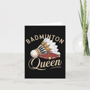 Grappige badmintonspeler houdt van pendelontwerp kaart