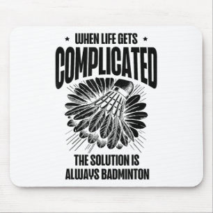 Grappige badmintonspeler houdt van pendelontwerp muismat