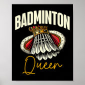 Grappige badmintonspeler houdt van pendelontwerp poster (Voorkant)