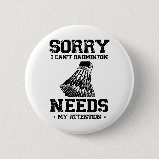 Grappige badmintonspeler houdt van pendelontwerp ronde button 5,7 cm (Voorkant)
