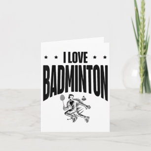 Grappige badmintonspeler houdt van shuttle design  kaart