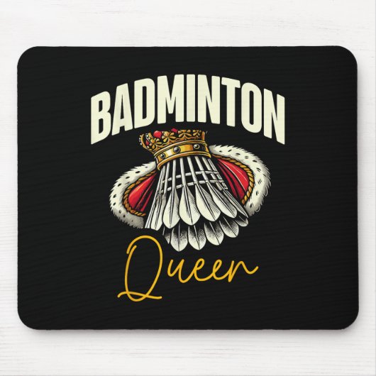 Grappige badmintonspeler houdt van shuttle design  muismat (Voorkant)
