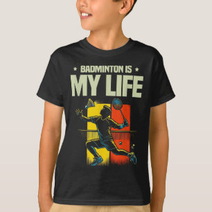 Grappige badmintonspeler houdt van shuttle design t-shirt