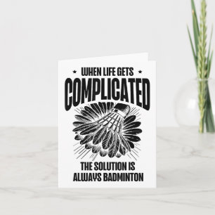 Grappige badmintonspeler houdt van shuttle-ontwerp kaart