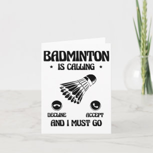 Grappige badmintonspeler houdt van shuttle-ontwerp kaart
