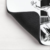Grappige badmintonspeler houdt van shuttle-ontwerp muismat (Hoek)