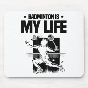 Grappige badmintonspeler houdt van shuttle-ontwerp muismat