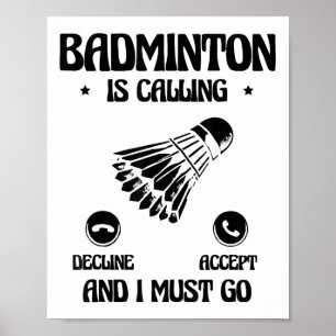 Grappige badmintonspeler houdt van shuttle-ontwerp poster