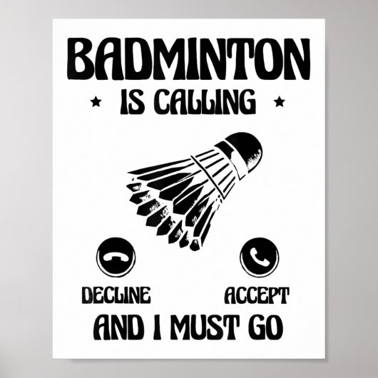 Grappige badmintonspeler houdt van shuttle-ontwerp poster (Voorkant)