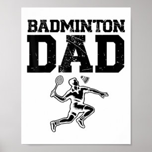 Grappige badmintonspeler houdt van shuttle-ontwerp poster