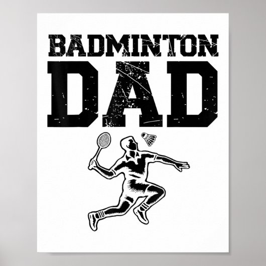 Grappige badmintonspeler houdt van shuttle-ontwerp poster (Voorkant)