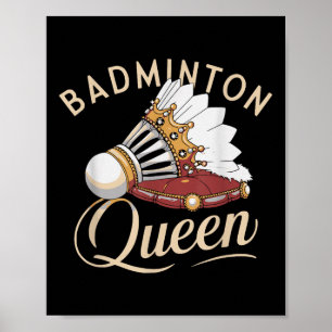 Grappige badmintonspeler houdt van shuttle-ontwerp poster