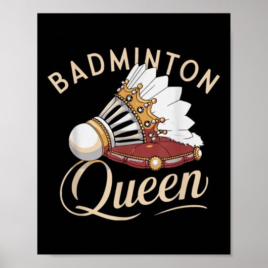 Grappige badmintonspeler houdt van shuttle-ontwerp poster (Voorkant)