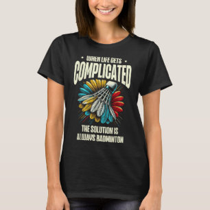 Grappige badmintonspeler houdt van shuttle-ontwerp t-shirt