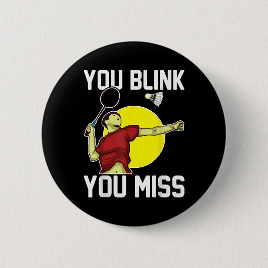 Grappige Badmintonspeler Je Knipert, Je Mist  Ronde Button 5,7 Cm (Voorkant)