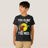Grappige badmintonspeler je knippert, je mist t-shirt (Voorkant volledig)