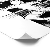 Grappige Badmintonspeler Liefde Shuttle Design 1  Poster (Hoek)
