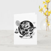 Grappige Badmintonspeler Love Shuttle Design 6 Kaart (Gele Bloem)