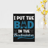 Grappige badmintonspeler Shuttle Badminton Lover Kaart (Gele Bloem)