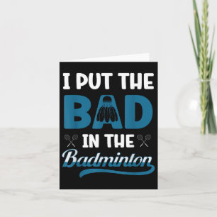Grappige badmintonspeler Shuttle Badminton Lover Kaart